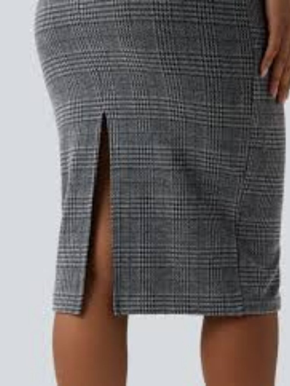 63-NWT HALARA HIGH WAISTED BODYCON HOUJDSTOOTH SKIRT - Picture 6 of 6